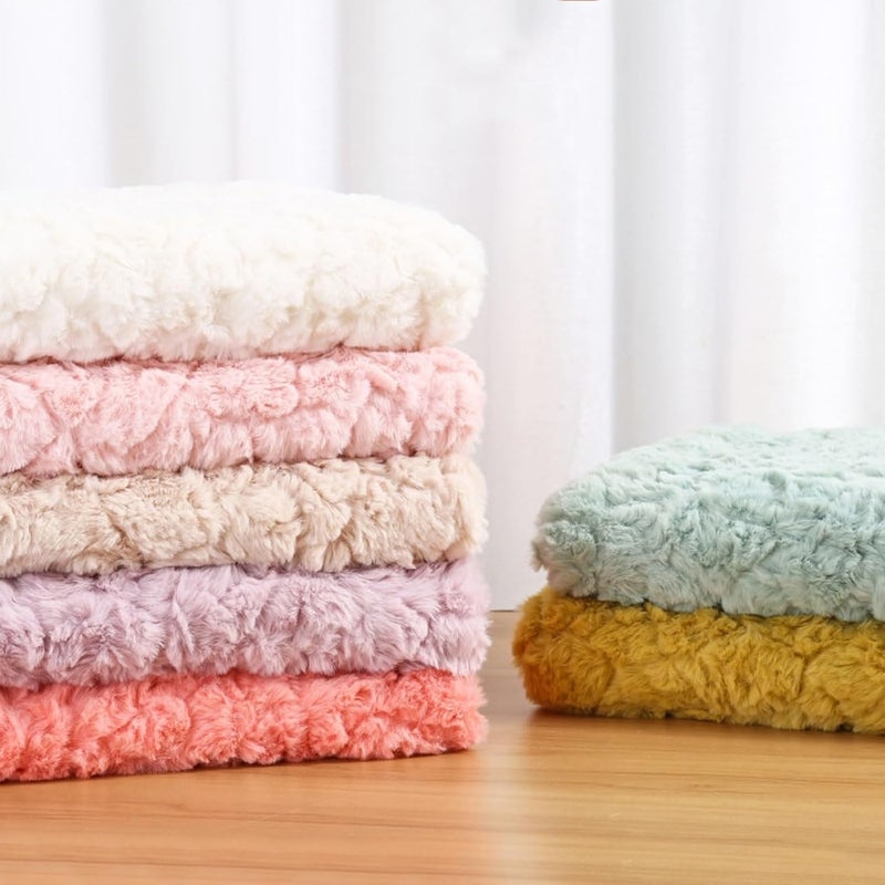 Soft Curly Short Pile Fun Faux Fur Fabric Material, 10mm Fluffy and Fluffy Decorative Soft Plush Faux Imitation Fur Material, for Fancy Dresses, Cushion Covers, Seat Cushions (Color : Apricot, Size - Image 4