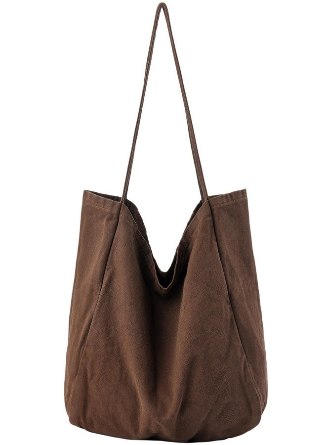 YAVCOOL Canvas Tote Bag for Women Large Hobo Shoulder Bag for Work Travel Casual Message Bag Tote Purse handbags, 1-coffee, Large - Image 1