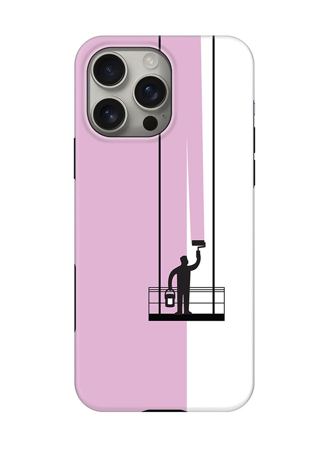 Stylizedd Tough Pro Magnetic Case for iPhone 16 Pro Max, Dual Layer hybrid PC + TPU Mobile Cover Matte - Paint Hanger (Pink) - Image 1