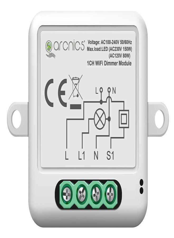 arcnics® - 1 Node Smart WiFi Retrofit Dimmer Module| WiFi Controlled | Works with Smart Life, Alexa, Google | Fits into any Existing Switch Board | DIY Switch Modules - Image 1