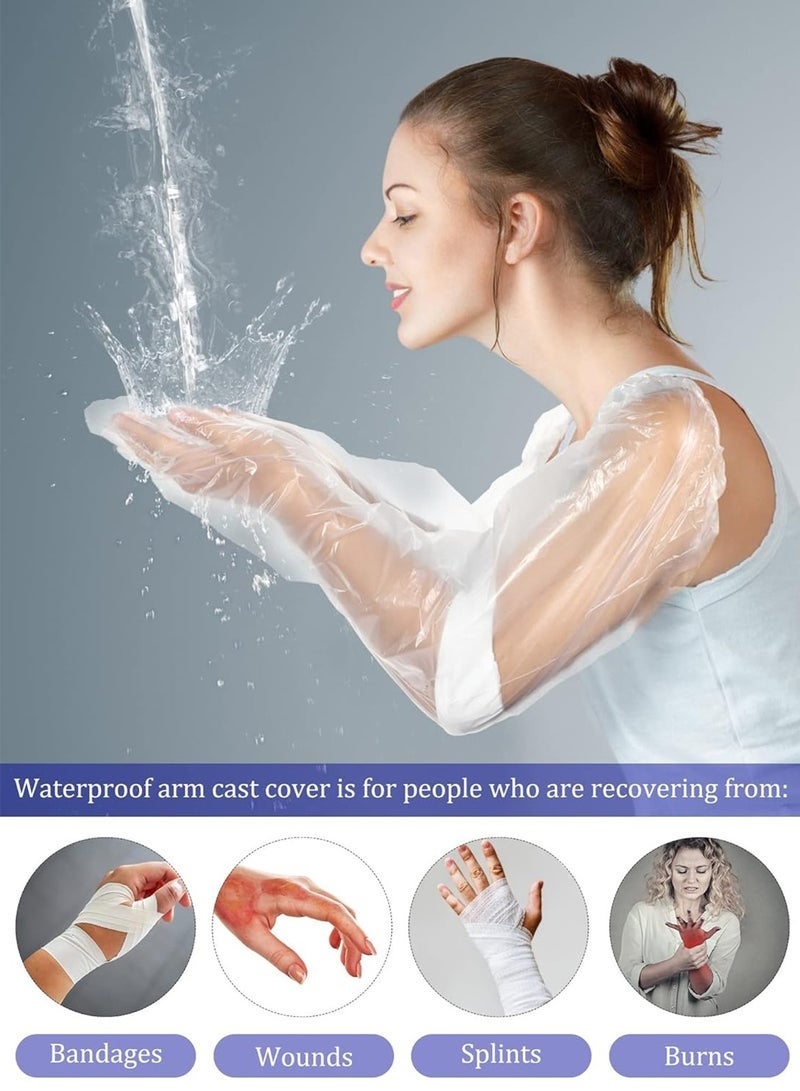 KENSON 50 Pack Disposable Waterproof Long Arm Glove with Elastic Cuff Household Cleaning Gloves Thick for Kitchen Dishwashing Food Handling Vegetable Washing Gloves - Image 5
