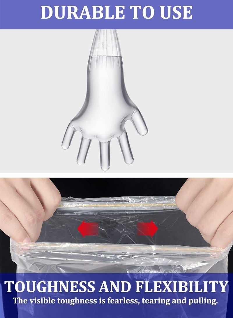 KENSON 50 Pack Disposable Waterproof Long Arm Glove with Elastic Cuff Household Cleaning Gloves Thick for Kitchen Dishwashing Food Handling Vegetable Washing Gloves - Image 4