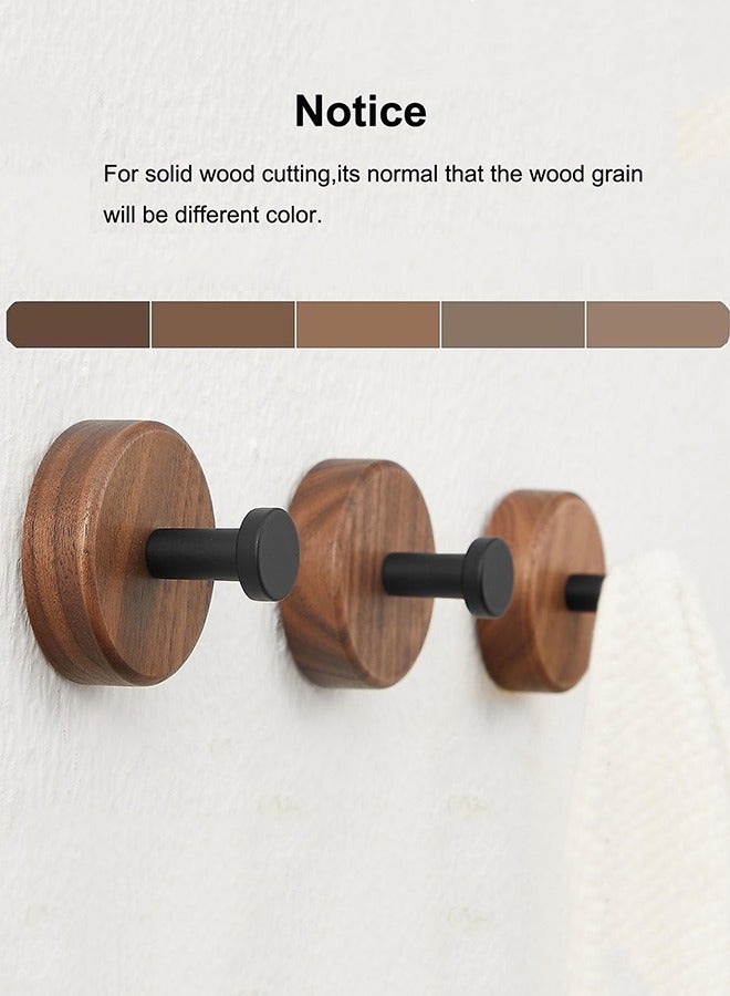 4 Pack Adhesive Hooks, Premium Wood Wall Coat Hooks Wall Mounted for Hanging Purse, Hats, Pictures Keys Coats Bags and Robe (Up to 15lbs)  - Image 4