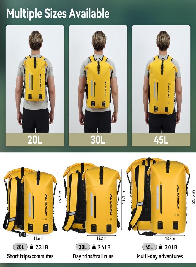 MARCHWAY Waterproof Dry Bag Backpack for Hiking, Kayaking (Yellow, 20L) - Image 5