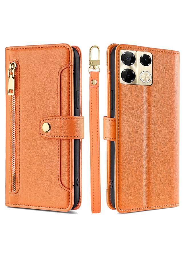Zaboon Case For Infinix Note 40 Pro 5G Sheep Texture Cross-body Zipper Wallet Leather Phone Case - Image 1