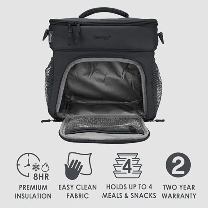 Bentgo Prep Deluxe Insulated Multimeal Bag Lunch Box Bag, Holds 5 Meals, Premium Insulation up to 8 Hrs, Durable, Water-Resistant Large Capacity For Adult Meal Prep (Dark Gray) - Image 3