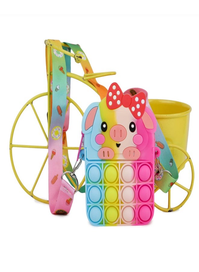 Funny Teddy Pop It Bag for Girls, Stylish Fidget Toy, Rainbow Shoulder Sling Bag, Pop It Sensory Silicone Purse, Backpack Toys, & Stress Relief Pouch (Random Animals) - Image 4