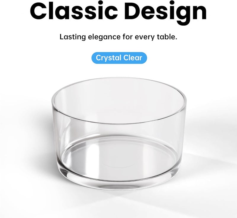 KITEISCAT وعاء سلطة زجاجي متعدد الاستخدامات سعة 118 أونصة وعاء تريفل وفواكه أنيق يدوم طويلاً لتقديم السلطات والحلويات - Image 3