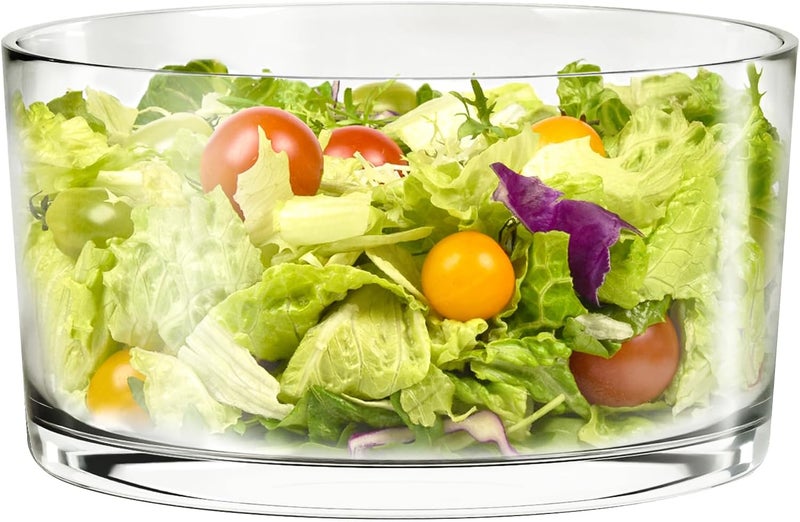 KITEISCAT وعاء سلطة زجاجي متعدد الاستخدامات سعة 118 أونصة وعاء تريفل وفواكه أنيق يدوم طويلاً لتقديم السلطات والحلويات - Image 1