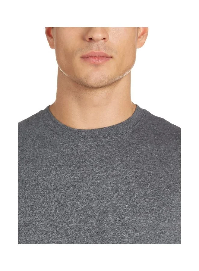 Jockey Charcoal Melange 2714 Men Super Combed Cotton Rich Solid Round Neck Half Sleeve T Shirt for Men | Best Price UAE
