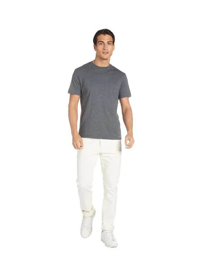 Jockey Charcoal Melange 2714 Men Super Combed Cotton Rich Solid Round Neck Half Sleeve T Shirt for Men | Best Price UAE