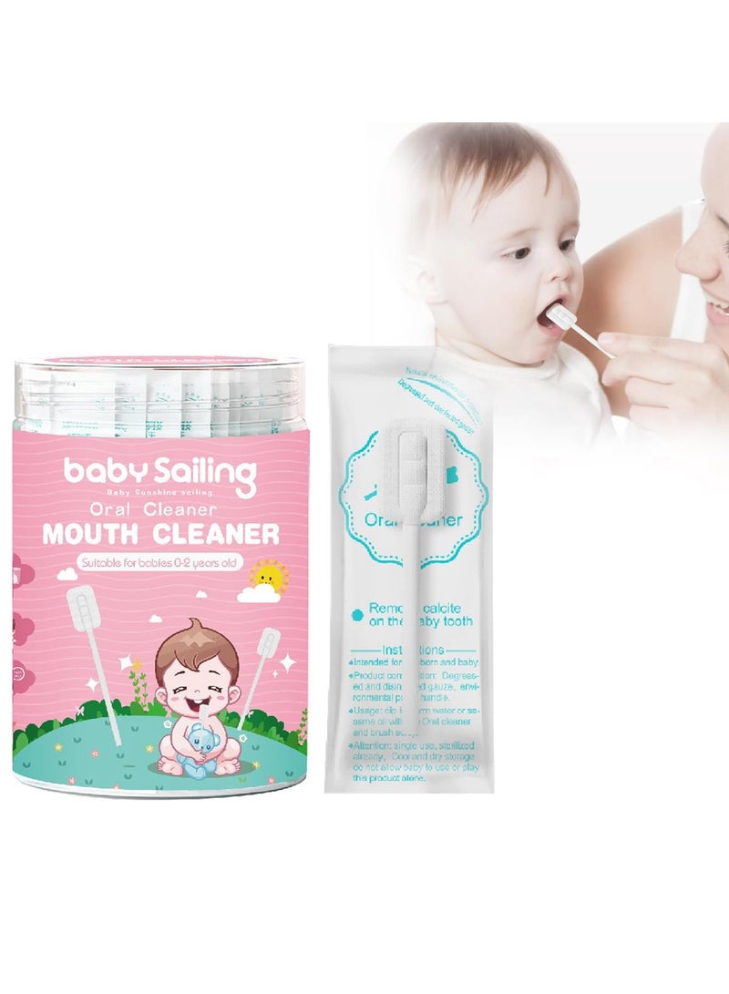 SYOSI Baby Tongue Cleaner, Baby Toothbrush 30Pcs Disposable Infant Toothbrush Clean Baby Mouth Gauze Gum Cleaner Baby Oral Cleaning Stick Dental Care for 0-36 Month Baby - Image 1