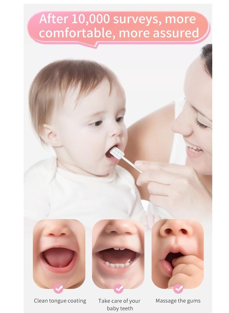 SYOSI Baby Tongue Cleaner, Baby Toothbrush 30Pcs Disposable Infant Toothbrush Clean Baby Mouth Gauze Gum Cleaner Baby Oral Cleaning Stick Dental Care for 0-36 Month Baby - Image 4