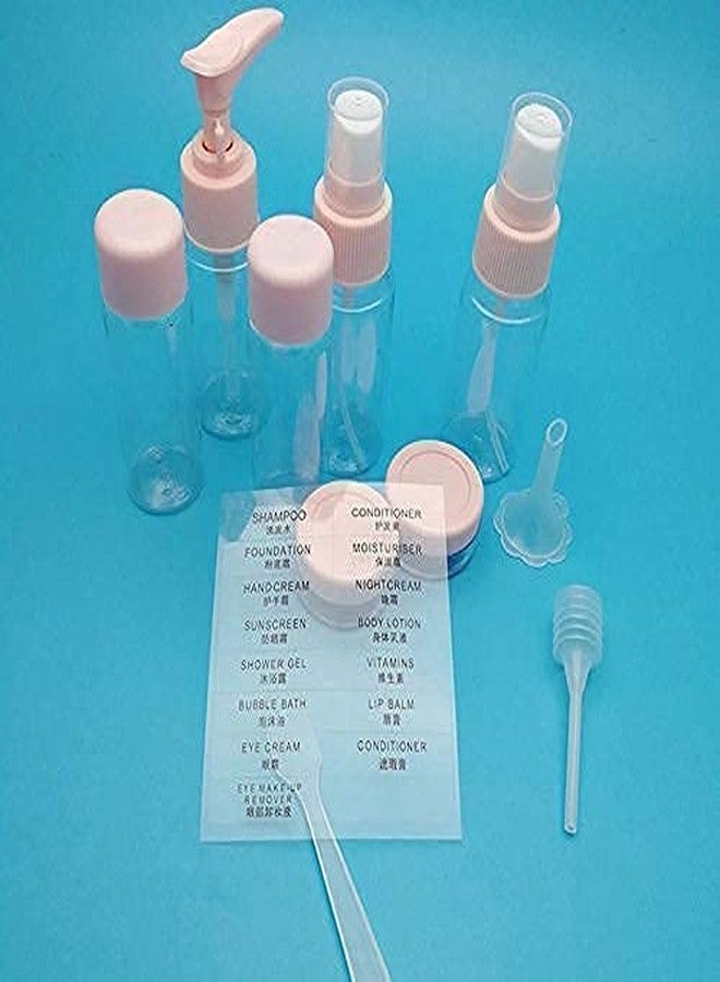 Nirvik Plastic Multipurpose Cosmetic Travel Pouch Kit with 2 Empty Refillable Bottles and Jars (Multi Color,1 Set) - Image 2