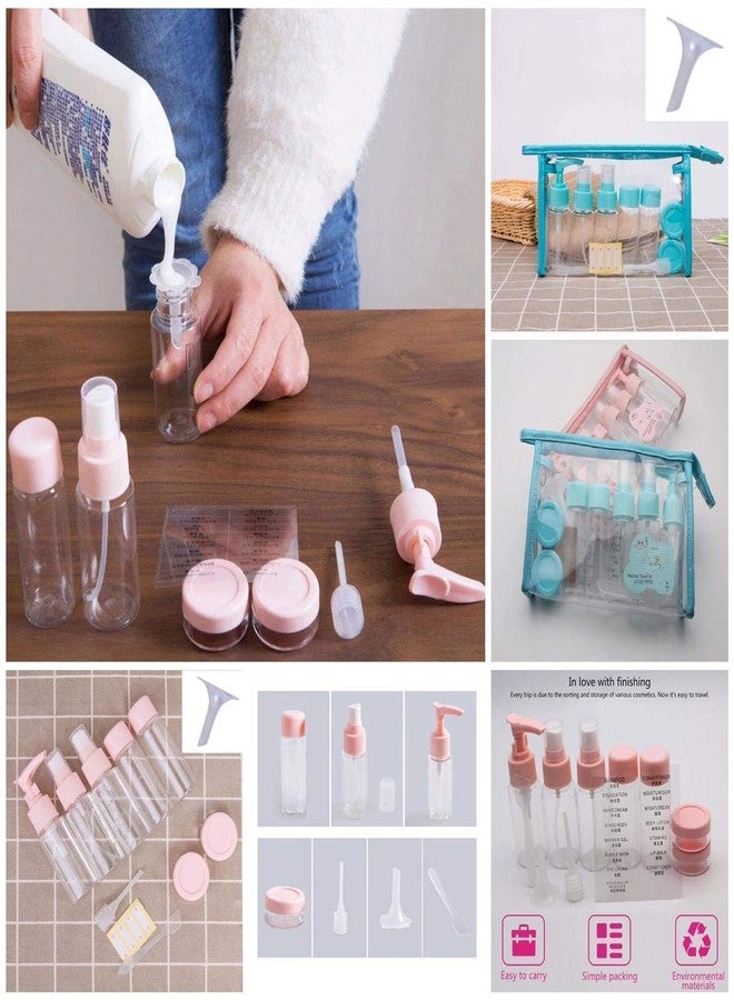 Nirvik Plastic Multipurpose Cosmetic Travel Pouch Kit with 2 Empty Refillable Bottles and Jars (Multi Color,1 Set) - Image 4