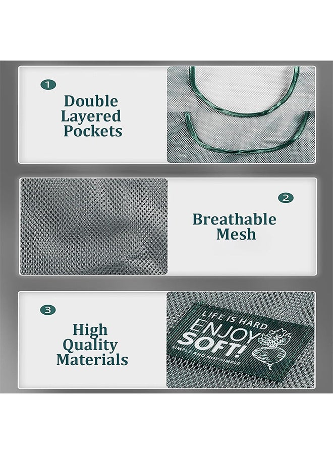 إم إكس إن ٣ قطع من أكياس التخزين الشبكية المعلقة، منظم تخزين شبكي معلق قابل لإعادة الاستخدام، أكياس شبكية قابلة للتهوية للفواكه والخضراوات. - Image 3