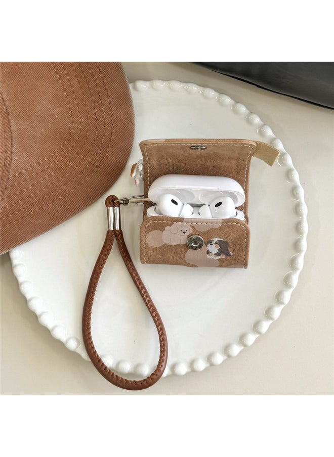 Generic - INS Stereo Cat Leather Earphone Cover For Apple Airpods2/3 Generation Cartoon Bluetooth Shell 4 Generation/PRO2-Color:Three-dimensional Cat + Bracelet-Applicable Models:Airpods Pro - Image 1