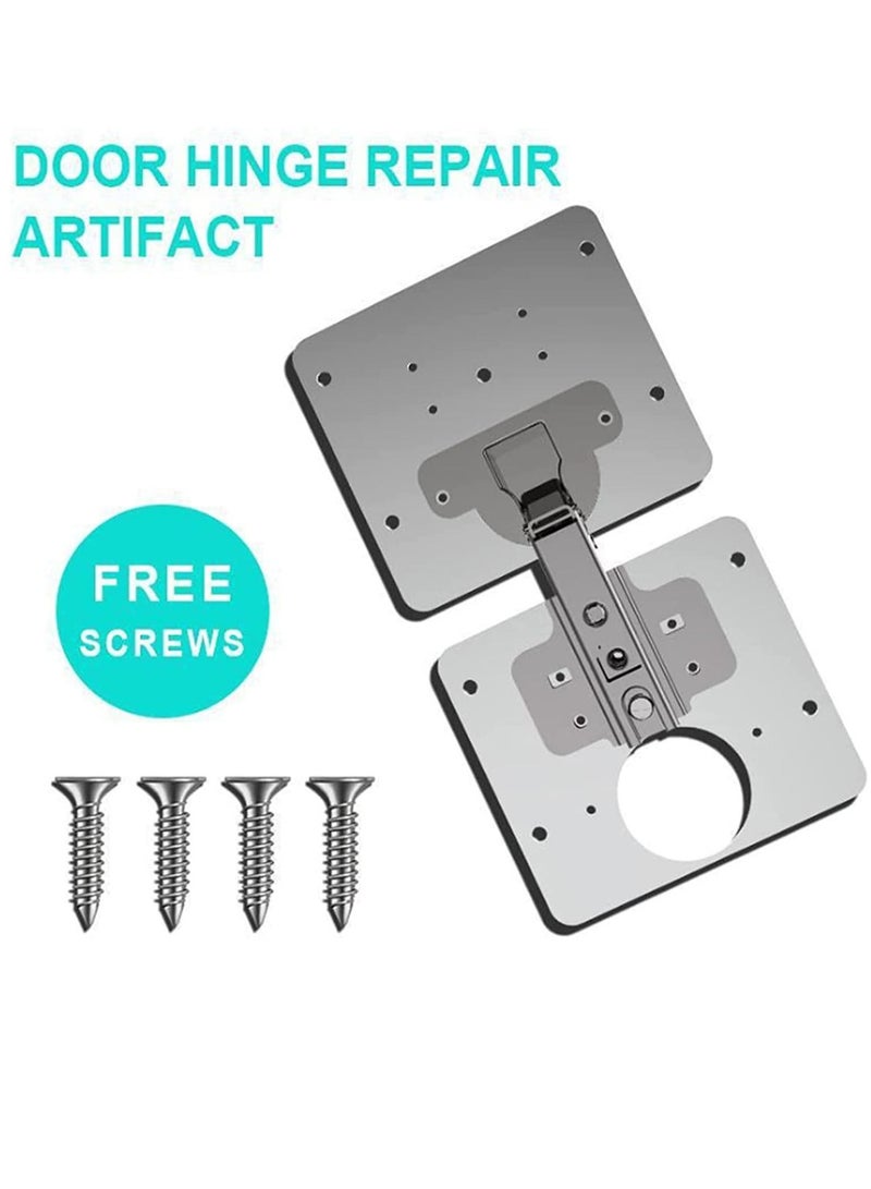 SYOSI 1 Set Cabinet Door Hinges Hinge Repair Plate for Cabinet Furniture Drawer Window Stainless Steel Plate Repair Accessor Easy Installation Mount Concealed Cabinet Hinge With 10 Screws  - Image 5