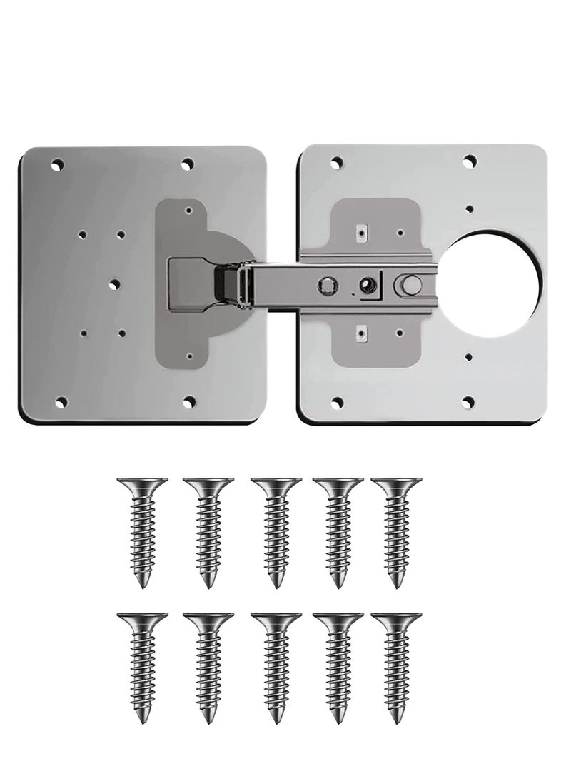 SYOSI 1 Set Cabinet Door Hinges Hinge Repair Plate for Cabinet Furniture Drawer Window Stainless Steel Plate Repair Accessor Easy Installation Mount Concealed Cabinet Hinge With 10 Screws  - Image 1