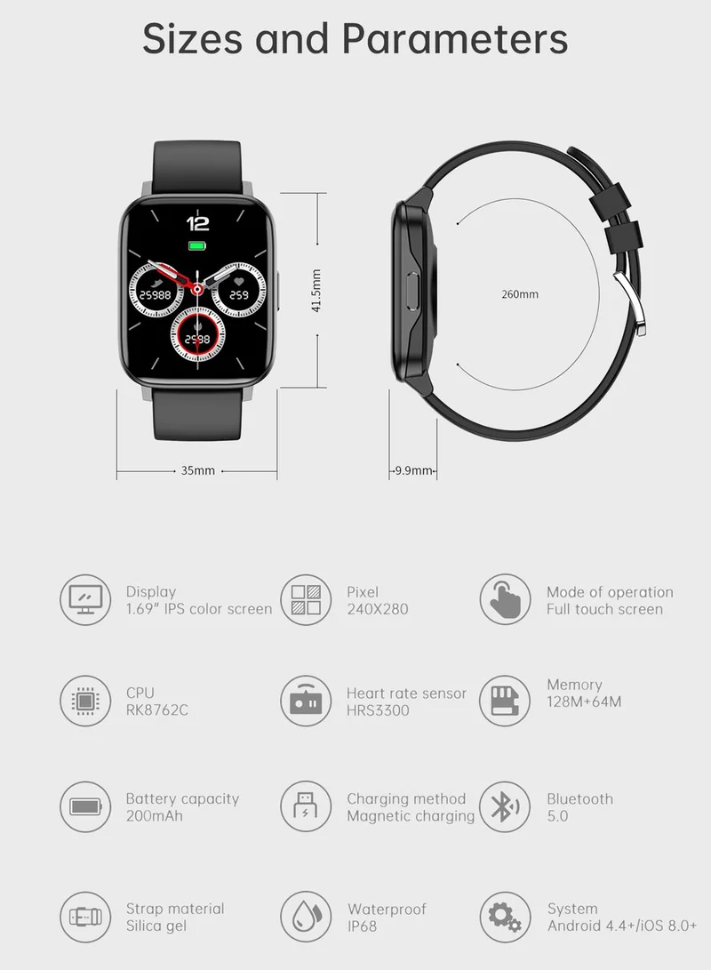 Seventy Five Smart Watch With Health And Fitness Features
