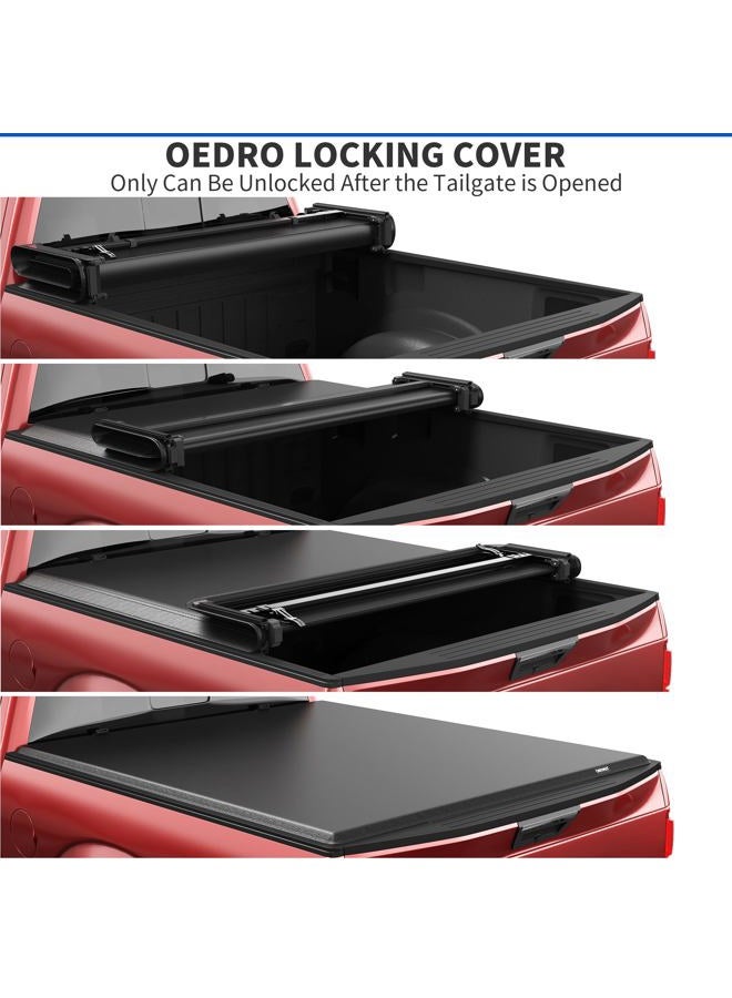 oEdRo Soft Quad Fold Tonneau Cover Four Fold Truck Bed Covers Compatible with 2002-2022 Dodge Ram 1500 ; 2003-2022 Dodge Ram 2500 3500, Fleetside, 6.4' Bed (for Models w/o Ram Box) - Image 4
