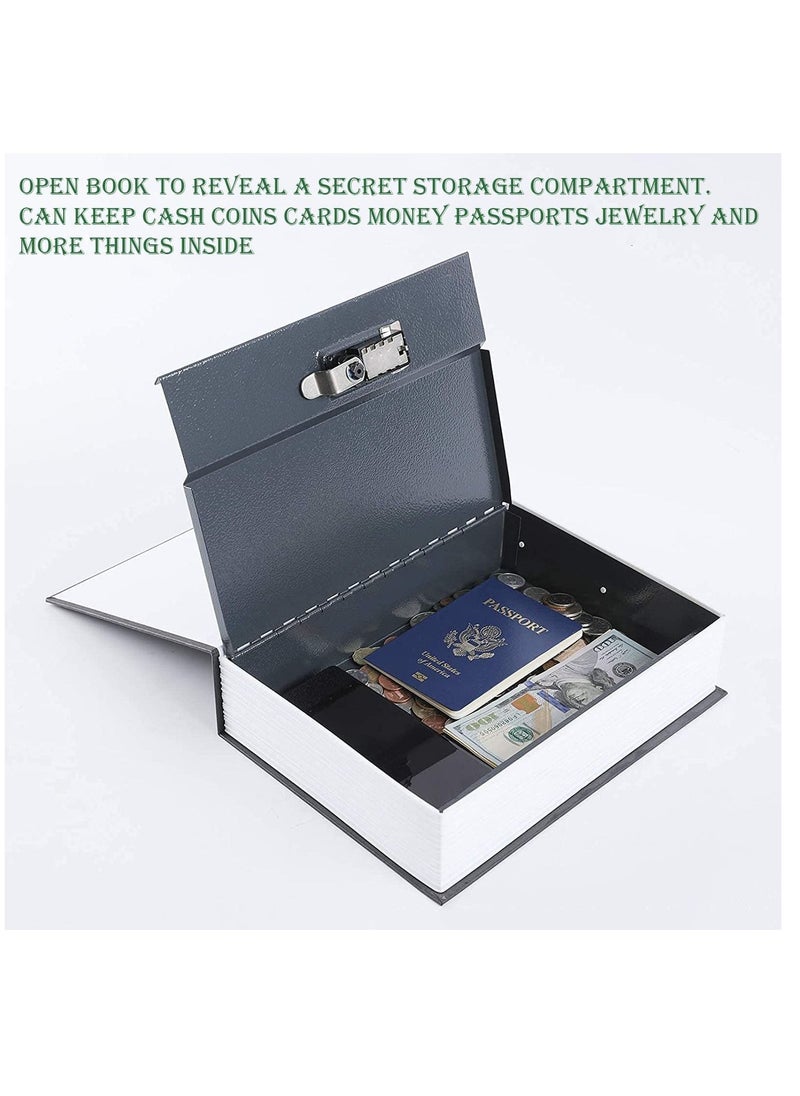 Rubik Book Safe with Combination Lock Home Dictionary Diversion Hidden Secret Metal Safe Box for Money Jewelry Passport 24 x 15.5 x 5.5 cm - Navy Blue Medium  - Image 4