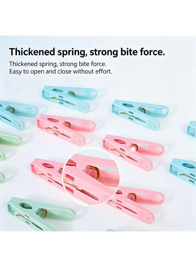 20 PCS Plastic Clothes Pegs, Heavy Duty Windproof Laundry Clips, Strong Grip Non-Slip Clothespins for Clothes Drying, Multipurpose Household Clips, Pastel Color - Image 5