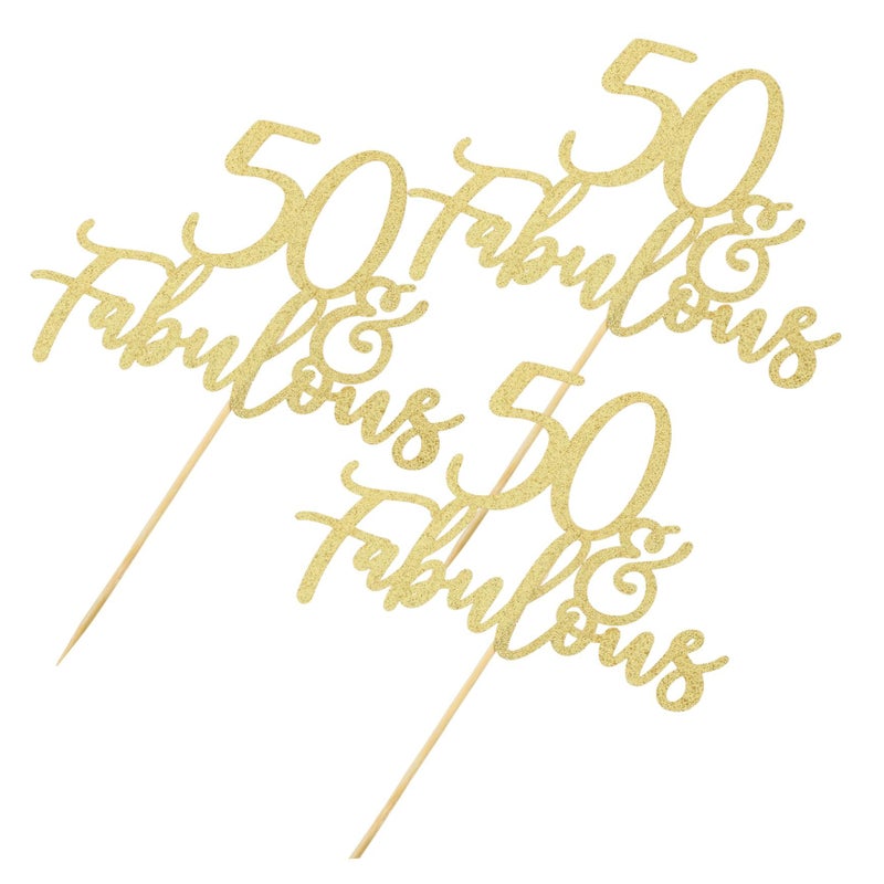 3Pcs Glitter Birthday Cake Toppers Decoration for Parties and Celebrations - Image 2