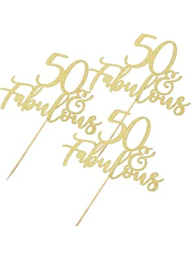 3Pcs Glitter Birthday Cake Toppers Decoration for Parties and Celebrations - Image 1