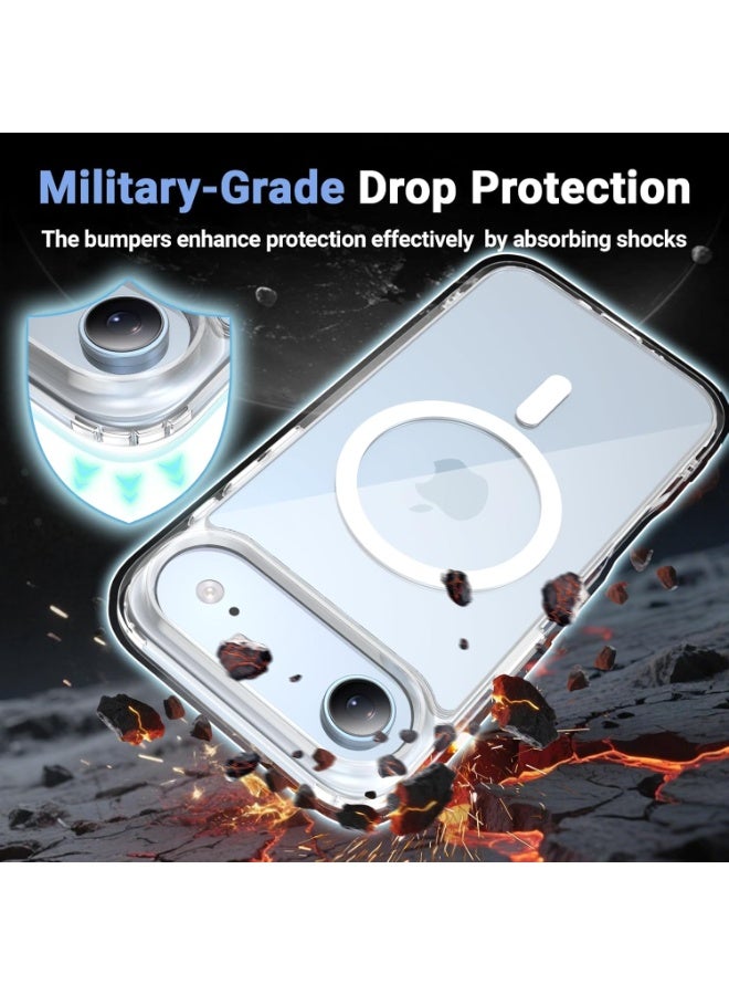 AMROAH iPhone Air 6.5 inches Case & 9H Clear Tempered Glass, Transparent Anti-Yellowing Anti-Slip iPhone Air Cover Shockproof Slim Compatible with Magsafe for Smartphones Mobile Phones - Image 3