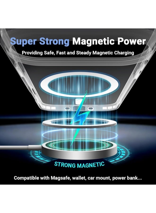 AMROAH iPhone Air 6.5 inches Case & 9H Clear Tempered Glass, Transparent Anti-Yellowing Anti-Slip iPhone Air Cover Shockproof Slim Compatible with Magsafe for Smartphones Mobile Phones - Image 2