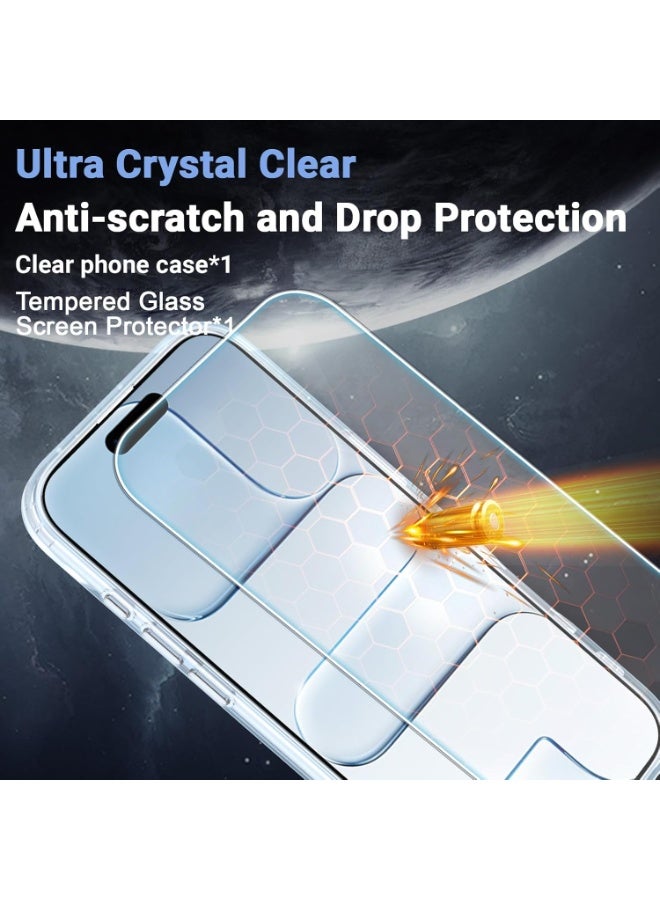 AMROAH iPhone Air 6.5 inches Case & 9H Clear Tempered Glass, Transparent Anti-Yellowing Anti-Slip iPhone Air Cover Shockproof Slim Compatible with Magsafe for Smartphones Mobile Phones - Image 4