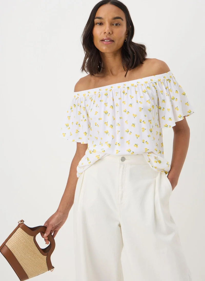 Matalan Yellow Lemons Bardot Blouse