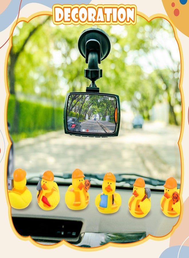 Jexine 24 Pieces Rubber Ducks 4 Styles Rubber Ducks Toys Fun and Adorable Toy Duck Ducks Gifts Birthday Party Duck Bathtub Toys Floating Duck Classroom Reward Gift Bag Filler (Construction Style) - Image 5