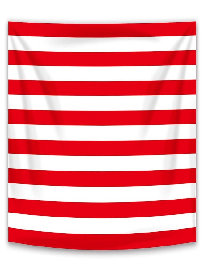 INRUI RUINI Polyester Red and White Stripe Photography Backdrop Big Top Circus Theme Party Decorations Banner 8x6FT - Image 1