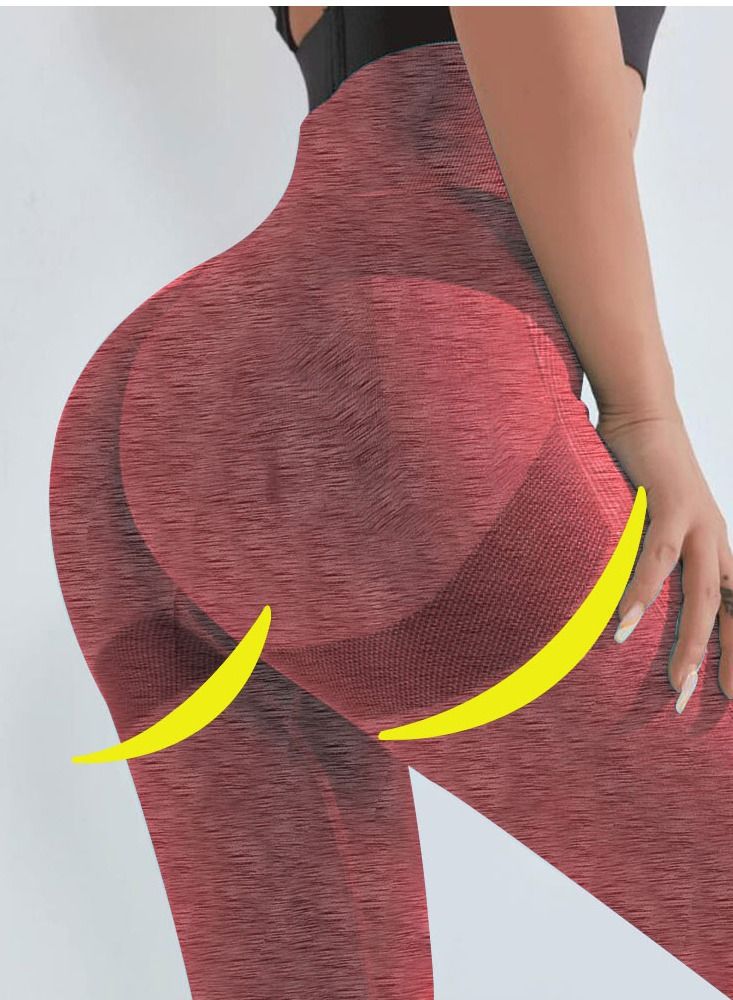 CATANES 2 Pack Of Women Seamless Legging Tummy Control High Waist Workout Gym Yoga Pants Medium Multicolour - Image 4