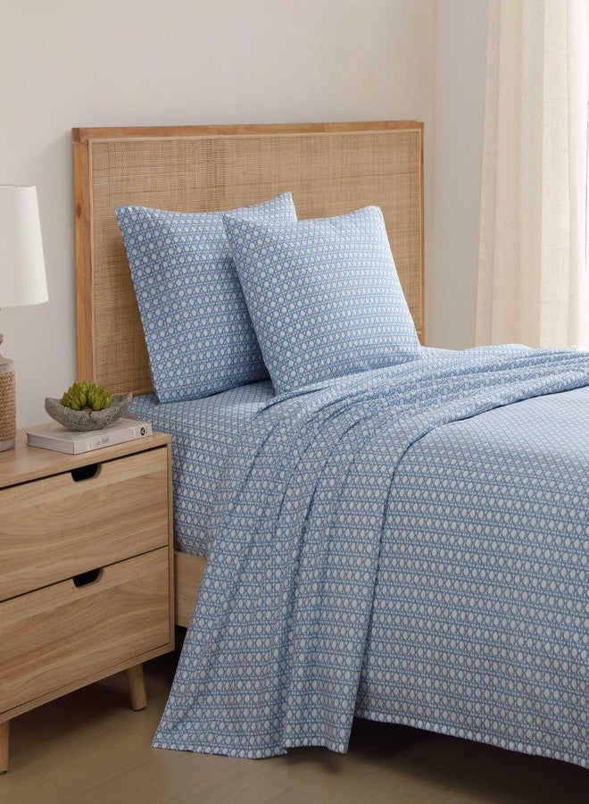 Tommy Bahama - King Bed Sheets, Crisp & Cool Cotton Percale Bedding with Matching Pillowcases, Lightweight Bed Set, Oeko-Tex Certified (Bahama Isle Blue) - Image 2