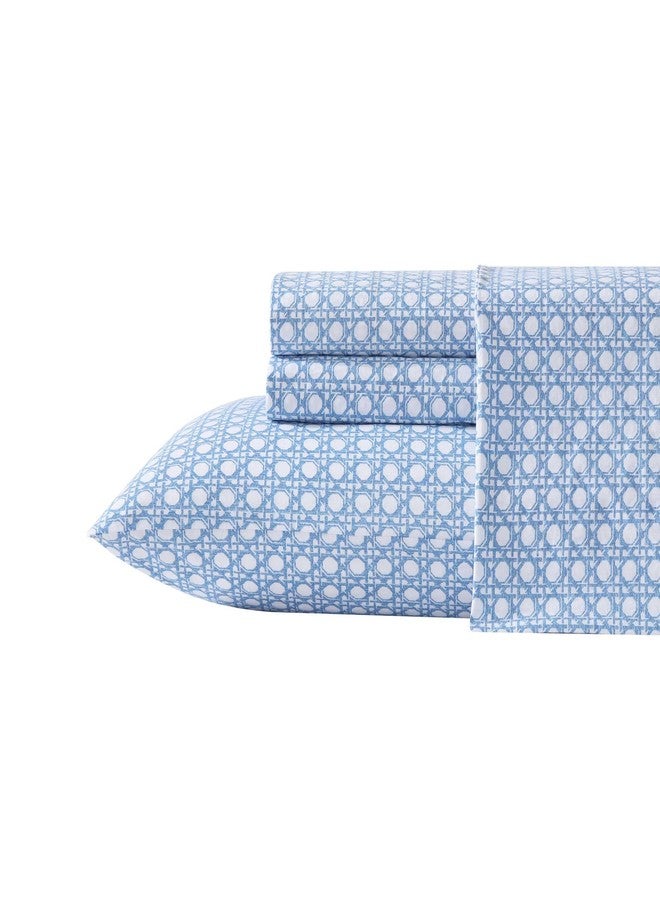 Tommy Bahama - King Bed Sheets, Crisp & Cool Cotton Percale Bedding with Matching Pillowcases, Lightweight Bed Set, Oeko-Tex Certified (Bahama Isle Blue) - Image 1