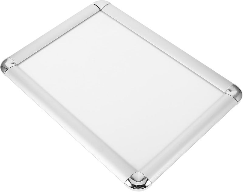 MAGICLULU Silver Rounded Corner A4 Aluminum Poster Frame with Openable Front, Wall-mount Photo Frame for Certificates and Elevator Advertising Display - Image 1