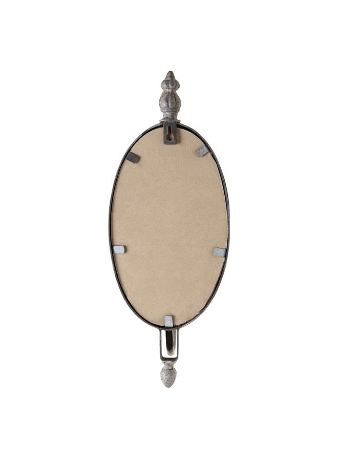 SOFFEE DESIGN Antique Metal Candle Holder Wall Mounted with Oval Faded-Looking Mirror, Distressed Candlestick Holder Iron Candle Sconce, Rustic Hanging Wall Candleholder Home Décor - Image 5