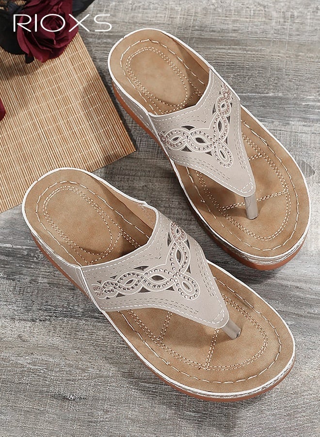 ريوكس أحذية إسفين نسائية، أحذية إسفين عادية، أحذية إسفين عادية للاستخدام الداخلي/الخارجي - Image 5