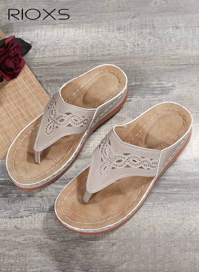 ريوكس أحذية إسفين نسائية، أحذية إسفين عادية، أحذية إسفين عادية للاستخدام الداخلي/الخارجي - Image 3