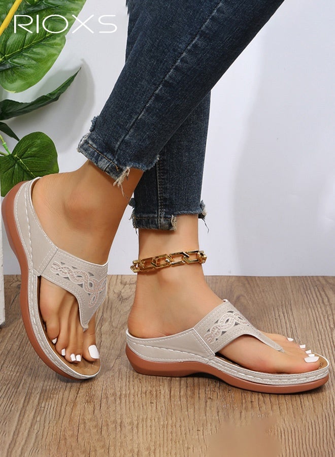 ريوكس أحذية إسفين نسائية، أحذية إسفين عادية، أحذية إسفين عادية للاستخدام الداخلي/الخارجي - Image 4