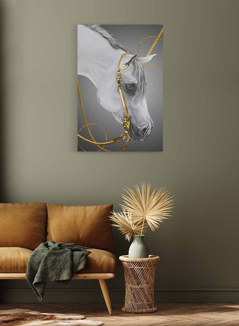 لوحة كانفاس على إطار خشبي، تصميم فن زيتي لوجه حصان، للمنزل، غرفة المعيشة، المكتب، الديكور - Image 3