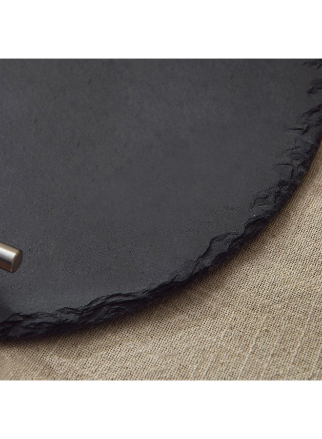 Home Box صينية إيدن الدائرية من الأردواز مع مقبض 35 × 5 × 35 سم - Image 3