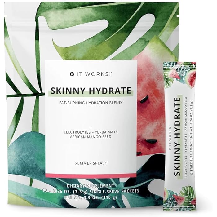It Works! Skinny Hydrate - Summer Splash | Energizing & Replenishing Hydration Blend with Green Tea & Green Coffee Extracts | Wellness & Energy Support | 15 Single-Serve Packets (7.3g Each) - Image 1