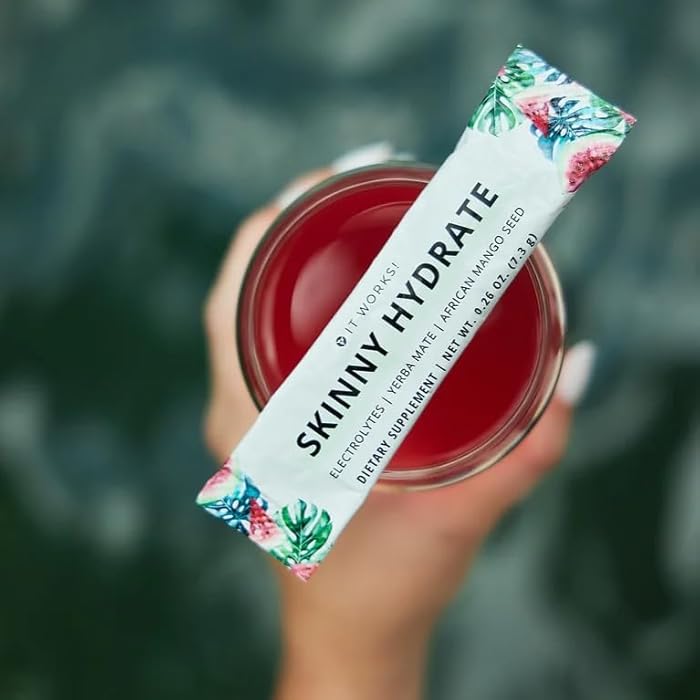 It Works! Skinny Hydrate - Summer Splash | Energizing & Replenishing Hydration Blend with Green Tea & Green Coffee Extracts | Wellness & Energy Support | 15 Single-Serve Packets (7.3g Each) - Image 4