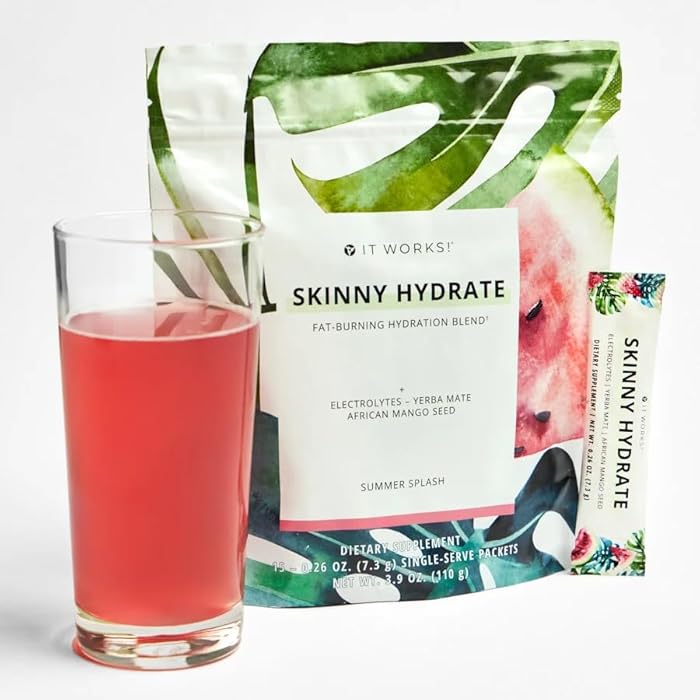 It Works! Skinny Hydrate - Summer Splash | Energizing & Replenishing Hydration Blend with Green Tea & Green Coffee Extracts | Wellness & Energy Support | 15 Single-Serve Packets (7.3g Each) - Image 3