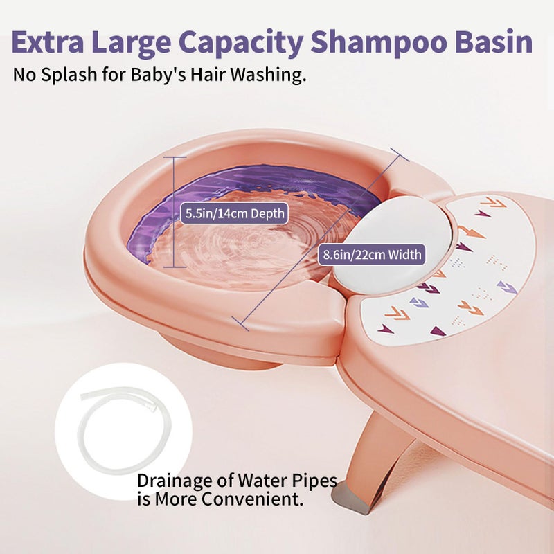 ZIXNEXKOO Hair Washing Station for Kids Children's Shower Seat Adjustable Children Shampoo Chair Bath Seat Household Foldable for 1 to 16 Years Old - Image 4