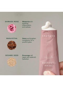 RANAVAT BOTANICS Ranavat Luminous Ceremony Crème Cleanser Daily Facial Cleanser Doubles As Waterproof Eye Makeup Remover Gentle Face Wash To Detoxify And Nourish (3.4 Oz)  - Image 3